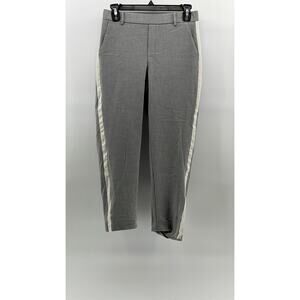 ZARA TRAFALUC Women's Gray-White Side Stripe Cropped Pull-On Pant SZ XS